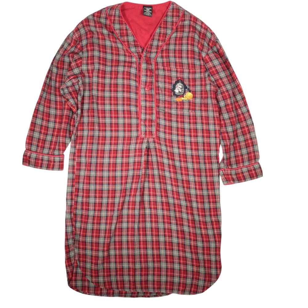 Vintage Warner Bros. Studio Store Nightshirt Plaid Tweety Bird Cotton Men XS/S